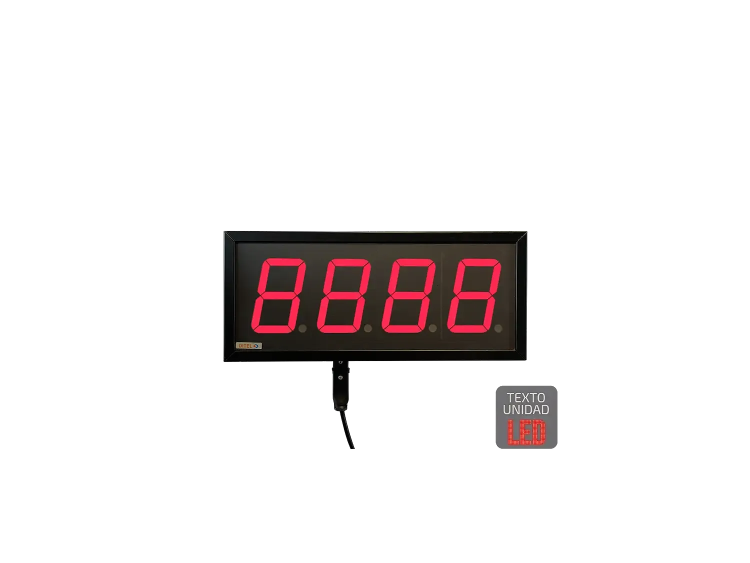 Visualitzador Numerico 100mm, 4 digits, Sèrie, Ethernet, Wifi +2R, Text LED